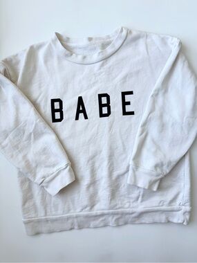 Kids 'Babe' Graphic Sweatshirt - White